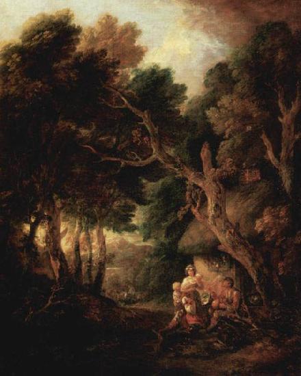 Thomas Gainsborough Pfeiferauchender Bauer vor der Huttentxr oil painting image